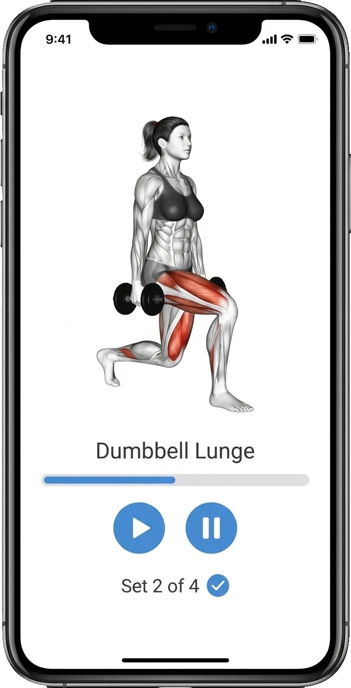 Generic fitness app with 3D animation